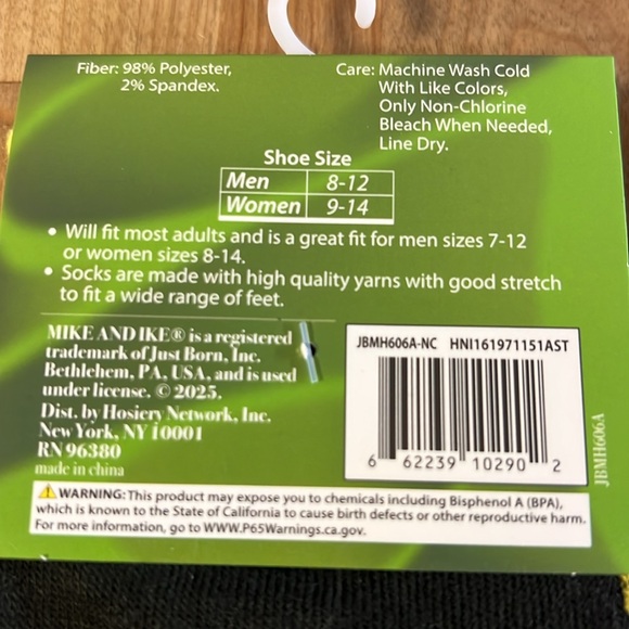 Mike And Ike Hot Tamales Logo Graphic Unisex 2 Pair Crew Socks NWT - Picture 10 of 10